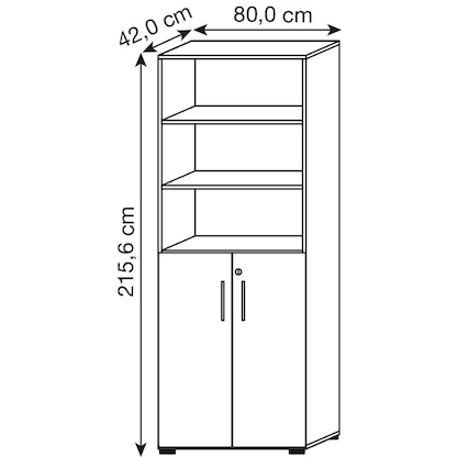 Artikelbild 3 für HAMMERBACHER Regalschrank 968T3, V968T3/5/5/BS lichtgrau 80,0 x 42,0 x 215,6 cm, Artikelnummer 993022