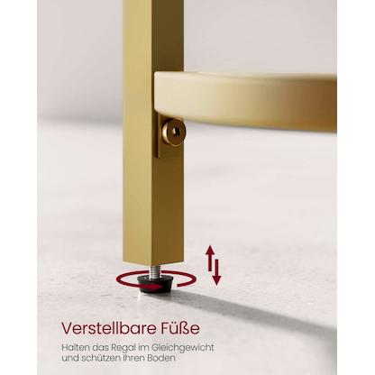 Artikelbild 8 für VASAGLE Eckregal gold 28,0 x 28,0 x 158,0 cm, Artikelnummer 290058