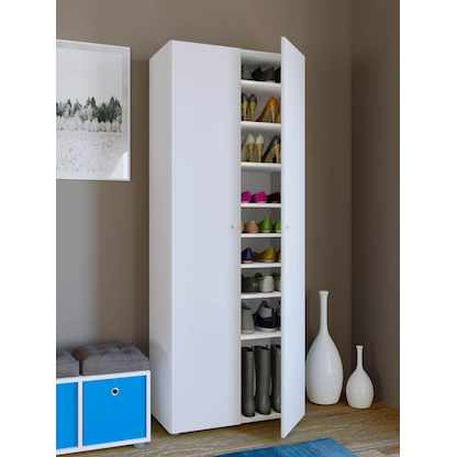 Artikelbild 3 für VCM my home Schuhschrank Vandol I, 913070 weiß 8 Fachböden 71,0 x 37,0 x 180,0 cm, Artikelnummer 387714
