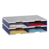 Artikelbild 1 für styro Sortierstation Styrodoc grau/blau mit 4 Fächer, Artikelnummer 444844