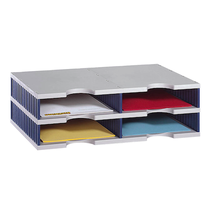 Artikelbild für styro Sortierstation Styrodoc grau/blau mit 4 Fächer, Artikelnummer 444844