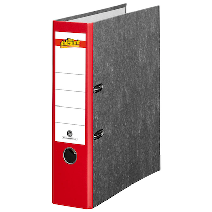 Artikelbild für office discount Ordner rot marmoriert Karton 8,0 cm DIN A4, Artikelnummer 501411