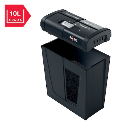 Artikelbild 7 für Rexel Secure S5 Aktenvernichter mit Streifenschnitt P-2, 6 mm, bis 5 Blatt, schwarz, Artikelnummer 437131