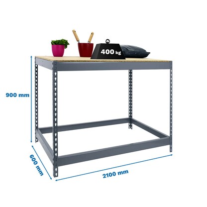 Artikelbild 2 für Simonrack Werkbank SIMONWORK BASIC 1 grau 210,0 x 60,0 x 90,0 cm, Artikelnummer 980807