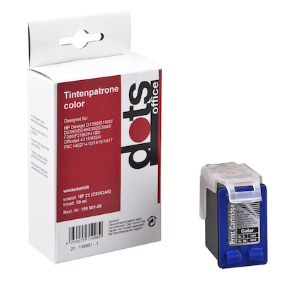 Artikelbild 9 für dots color Druckerpatrone kompatibel zu HP 22 (C9352AE), Artikelnummer 199901