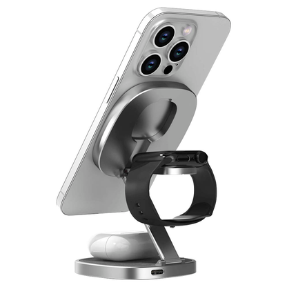 Artikelbild 4 für XLAYER MagFix Pro 3 in 1 Induktive Ladestation grau, 15 Watt, Artikelnummer 256137