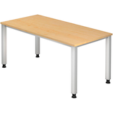 Artikelbild 1 für HAMMERBACHER QS16 höhenverstellbarer Schreibtisch ahorn rechteckig, 4-Fuß-Gestell silber 160,0 x 80,0 cm, Artikelnummer 868657