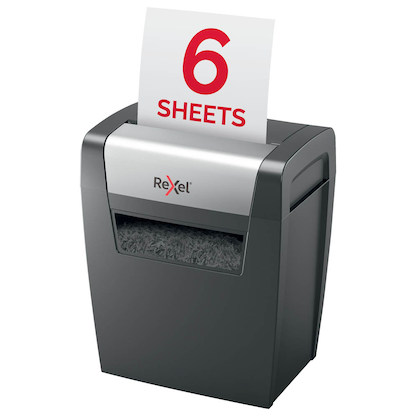 Artikelbild 9 für AKTION: Rexel Momentum X406 Aktenvernichter mit Partikelschnitt P-4, 4 x 28 mm, bis 6 Blatt, schwarz mit 10 Euro CashBack, Artikelnummer 875043