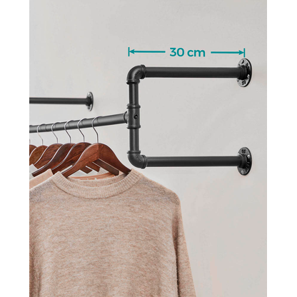 Artikelbild 6 für SONGMICS Wandgarderobe schwarz Metall 112,0 x 29,3 cm, Artikelnummer 290599