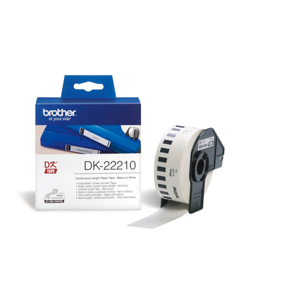 Artikelbild für brother Endlospapierrolle für Etikettendrucker DK22210 weiß, 29,0 mm, 1 x 1 Etiketten, Artikelnummer 639211