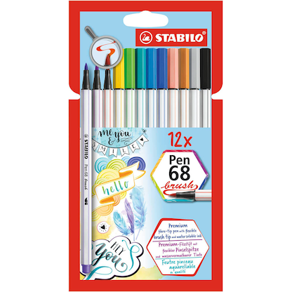 Artikelbild 3 für STABILO Pen 68 brush Brush-Pens farbsortiert, 12 St., Artikelnummer 272274