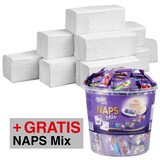 Artikelbild 1 für AKTION: office discount Papierhandtücher Zick-Zack-Falzung 2-lagig 2x 3.200 Tücher + GRATIS Milka NAPS Mix 1,0 kg, Artikelnummer 335972