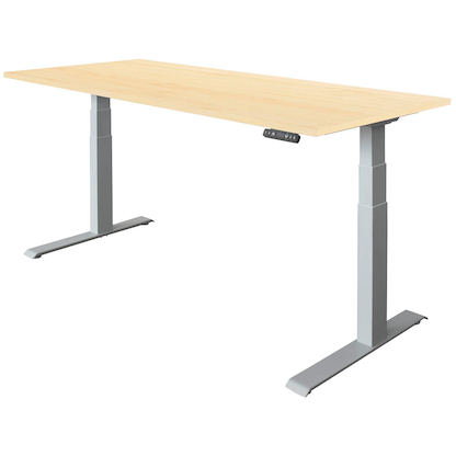 Artikelbild 6 für HAMMERBACHER XDKB19 elektrisch höhenverstellbarer Schreibtisch ahorn rechteckig, C-Fuß-Gestell silber 180,0 x 80,0 cm, Artikelnummer 838173