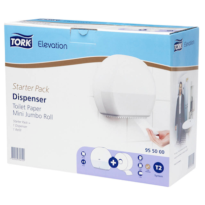 Artikelbild 4 für TORK Toilettenpapierspender-Set Elevation T2 Mini 955000 weiß Kunststoff, Artikelnummer 797233