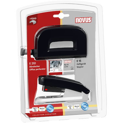 Artikelbild 5 für novus Locher und Heftgeräte Set E210/E15 schwarz, Artikelnummer 158795