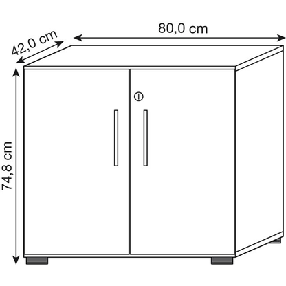Artikelbild 3 für HAMMERBACHER Aktenschrank 928T2, V928T2/W/6/BS buche, weiß 1 Fachboden 80,0 x 42,0 x 74,8 cm, Artikelnummer 380349