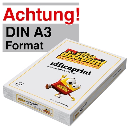 Artikelbild 7 für office discount Kopierpapier officeprint universal DIN A3 80 g/qm 500 Blatt, Artikelnummer 557207