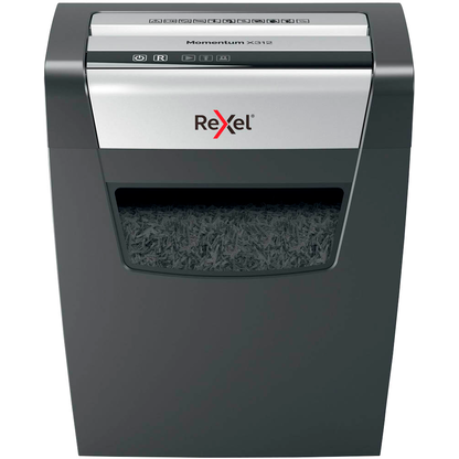 Artikelbild 2 für Rexel Momentum X312 Aktenvernichter mit Partikelschnitt P-3, 5 x 42 mm, bis 12 Blatt, schwarz, Artikelnummer 875075