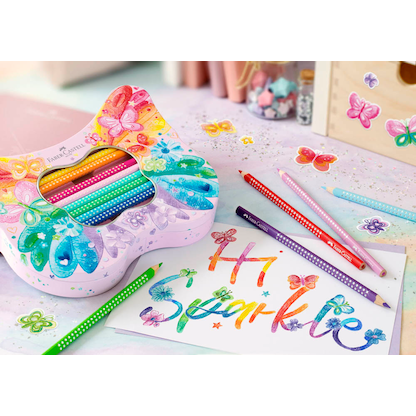 Artikelbild 3 für FABER-CASTELL Geschenkset Schmetterling Sparkle Buntstifte farbsortiert, 20 St., Artikelnummer 106326