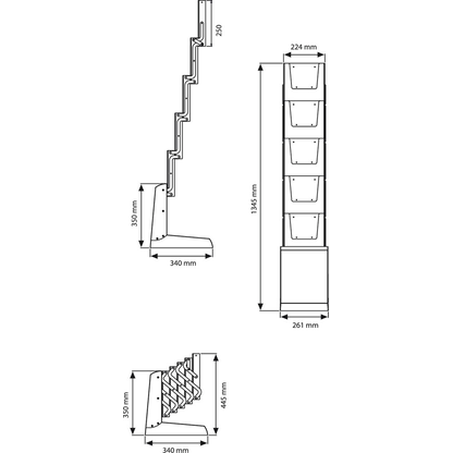 Artikelbild 6 für update displays Prospektständer silber DIN A4 5 Fächer, Artikelnummer 287957
