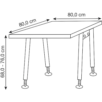Artikelbild 2 für HAMMERBACHER AS08 höhenverstellbarer Schreibtisch nussbaum quadratisch, A-Fuß-Gestell silber 80,0 x 80,0 cm, Artikelnummer 963942