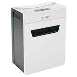 Artikelbild 1 für LEITZ IQ 8X Protect Premium Aktenvernichter mit Partikelschnitt P-4, 4 x 40 mm, bis 8 Blatt, weiß, Artikelnummer 436471