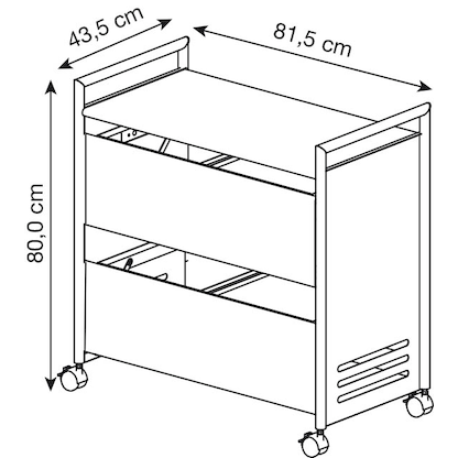 Artikelbild 2 für Kerkmann Hängemappenwagen alu für bis zu 200 Hängemappen, Artikelnummer 916544
