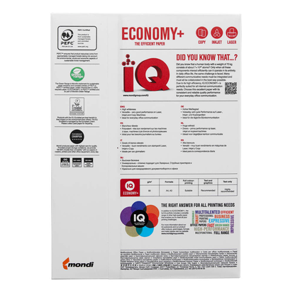 Artikelbild 3 für IQ Kopierpapier ECONOMY+ DIN A4 80 g/qm 500 Blatt, Artikelnummer 596066