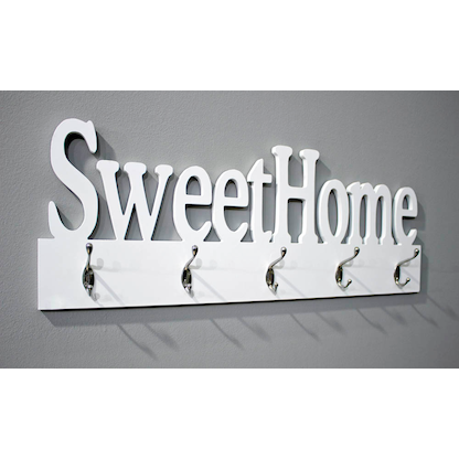 Artikelbild 2 für HAKU Möbel Wandgarderobe 28306 weiß Holz 5 Haken 74,0 x 28,0 cm, Artikelnummer 551931