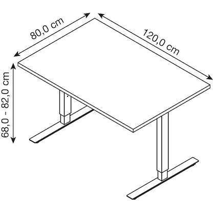 Artikelbild 2 für röhr quantum Schreibtisch eiche rechteckig, T-Fuß-Gestell grau 120,0 x 80,0 cm, Artikelnummer 721867
