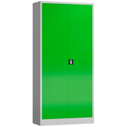 Artikelbild 2 für ClassiX Metallschrank X-530355 lichtgrau, gelbgrün 92,0 x 50,0 x 194,5 cm, aufgebaut, Artikelnummer 184297