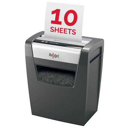Artikelbild 8 für AKTION: Rexel Momentum X410 Aktenvernichter mit Partikelschnitt P-4, 4 x 28 mm, bis 10 Blatt, schwarz mit 15 Euro CashBack, Artikelnummer 875068