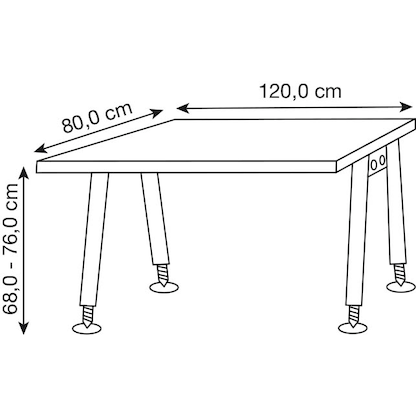 Artikelbild 2 für HAMMERBACHER AS12 höhenverstellbarer Schreibtisch nussbaum rechteckig, A-Fuß-Gestell silber 120,0 x 80,0 cm, Artikelnummer 964031