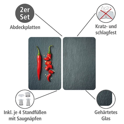 Artikelbild 4 für WENKO Herdabdeckplatten Cayenne grau, 2 St., Artikelnummer 664864
