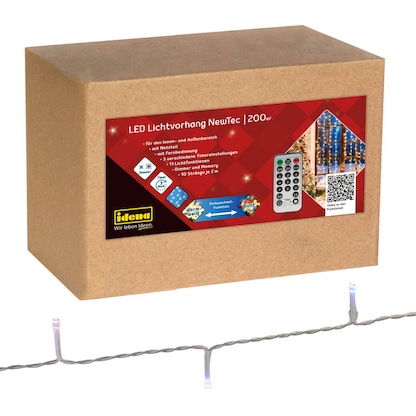 Artikelbild für Idena NewTec 200er LED Lichtervorhang transparent 1,5 m, Artikelnummer 761672