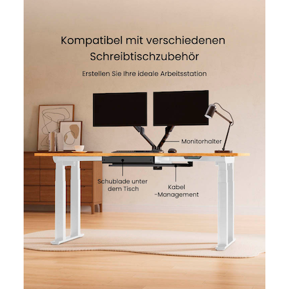 Artikelbild 6 für FlexiSpot E7 Plus elektrisch höhenverstellbares Schreibtischgestell weiß ohne Tischplatte, Kufen-Gestell weiß 99,0 - 159,0 x 68,0 cm, Artikelnummer 656529