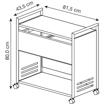 Artikelbild 2 für Kerkmann Hängemappenwagen alu für bis zu 100 Hängemappen, Artikelnummer 808204