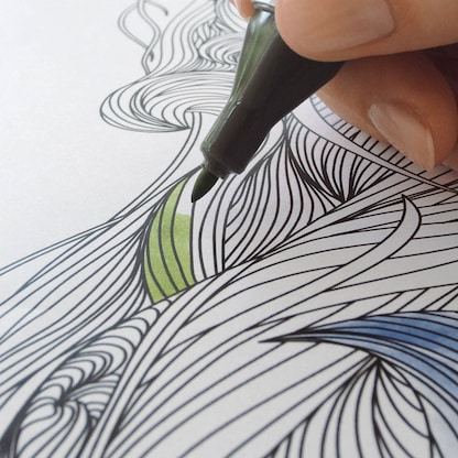 Artikelbild 3 für SIGEL Schreibtischunterlage Adult Coloring ohne Kalendarium weiß Papier 59,5 x 41,0 cm, 20 Blatt, Artikelnummer 582904