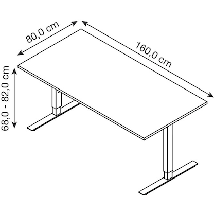 Artikelbild 2 für röhr quantum Schreibtisch eiche rechteckig, T-Fuß-Gestell grau 160,0 x 80,0 cm, Artikelnummer 721874
