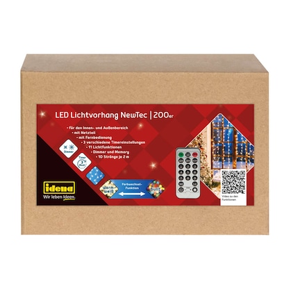 Artikelbild 3 für Idena NewTec 200er LED Lichtervorhang transparent 1,5 m, Artikelnummer 761672