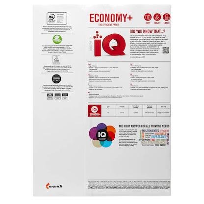 Artikelbild 4 für IQ Kopierpapier ECONOMY+ DIN A3 80 g/qm 500 Blatt, Artikelnummer 596085