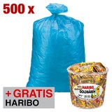 Artikelbild 1 für AKTION: Müllbeutel 120,0 l blau 70,0 µm, 5x 100 St. + GRATIS HARIBO Mini-Goldbären, Artikelnummer 596179