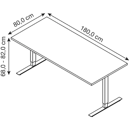 Artikelbild 2 für röhr quantum Schreibtisch eiche rechteckig, T-Fuß-Gestell grau 180,0 x 80,0 cm, Artikelnummer 721917