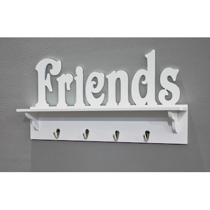 Artikelbild 2 für HAKU Möbel Wandgarderobe 28305 weiß Holz 4 Haken 60,0 x 30,0 cm, Artikelnummer 552007