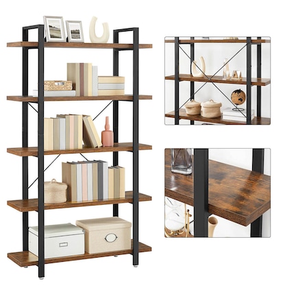 Artikelbild 6 für VASAGLE Bücherregal braun, schwarz 105,0 x 33,5 x 177,5 cm, Artikelnummer 290187