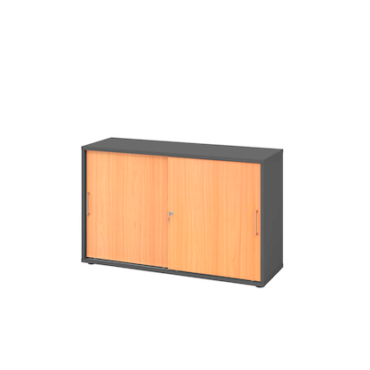 Artikelbild für HAMMERBACHER Schiebetürenschrank 1752S, V1752S/G/6/BS buche, grafit 1 Fachboden 120,0 x 40,0 x 74,8 cm, Artikelnummer 377639