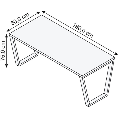 Artikelbild 2 für röhr quantum Schreibtisch eiche rechteckig, Kufen-Gestell chrom 180,0 x 80,0 cm, Artikelnummer 722027