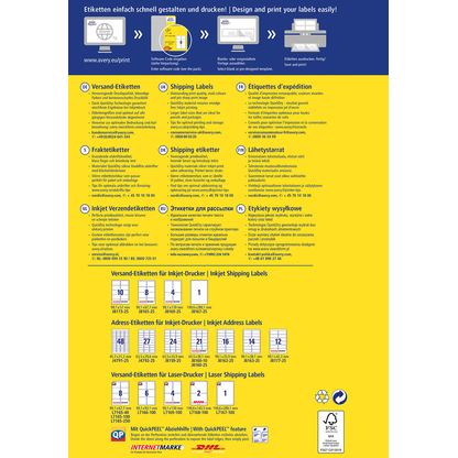 Artikelbild 3 für 200 AVERY Zweckform Versandetiketten J8165-25 weiß 99,1 x 67,7 mm, Artikelnummer 557496