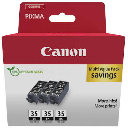 Artikelbild 4 für Canon PGI-35 BK TRIPLE schwarz Druckerpatronen, 3er-Set, Artikelnummer 143556