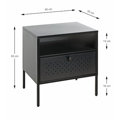 Artikelbild 2 für HAKU Möbel Konsole Nachttisch Metall schwarz 45,0 x 35,0 x 50,0 cm, Artikelnummer 340236